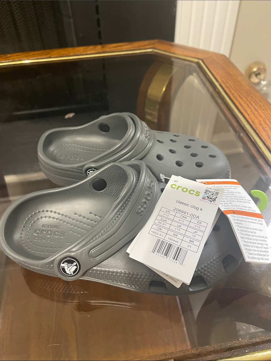 Crocs Kids Classic Clog In Gray